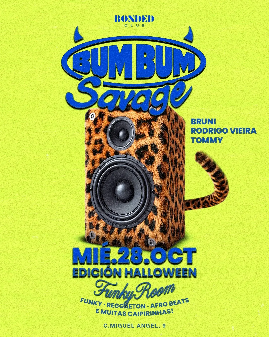 Flyer de Bum Bum - Halloween Edition en Bonded Club (Madrid), miércoles 28 de octubre de 2026
